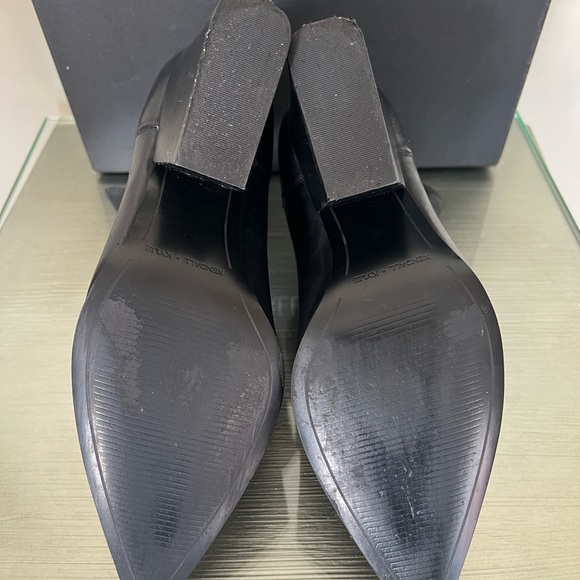 Kendall & Kylie Black Finley Pull On Pointy Toe Leather Ankle Bootie Size 8 - Picture 7 of 12